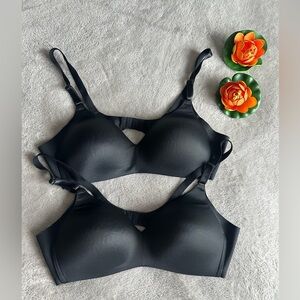 Warner's Classic Black Bra Set Sz 38B 2 pieces